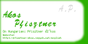 akos pfisztner business card